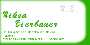 miksa bierbauer business card